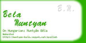 bela muntyan business card